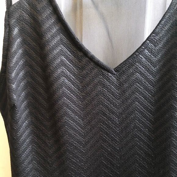 Lush Black Short Cocktail Dress Sheer Top One Size - Picture 2 of 4